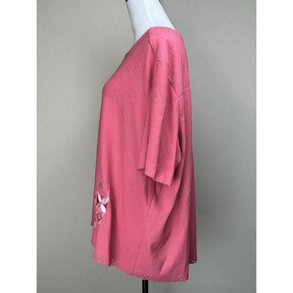 Southern Lady 3XL Pink With Embroidered Accents 100% Polyester Spring Summer - Picture 8 of 12
